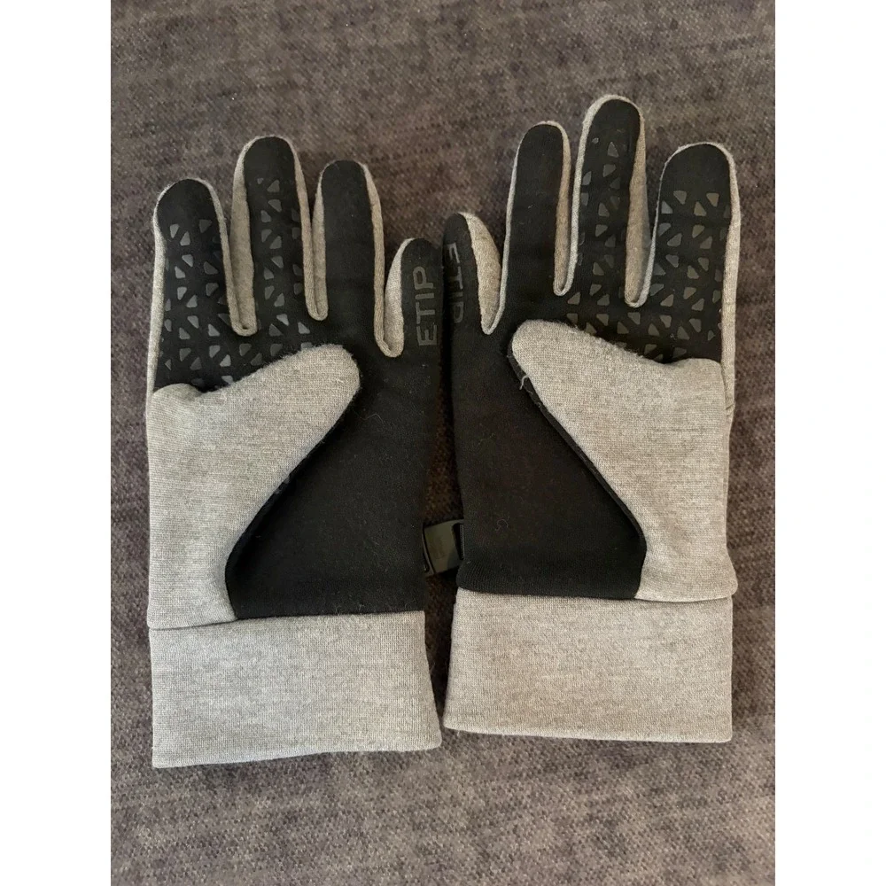 The North Face Kids Etip Touchscreen Gloves Grey Black Size Small UR Powered